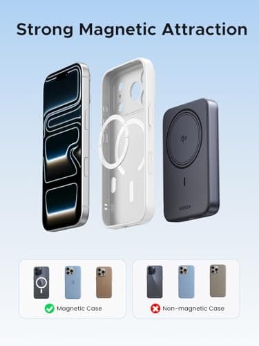 UGREEN Magnetic Power Bank Qi2 Certified 15W Fast Charging Wireless Battery Pack Slim 10000mAh Magsafe Portable Charger with 20W USB-C for iPhone 17/16/15/14/13/12 Series Black 9