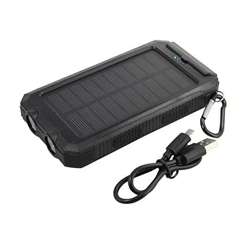 BoxWave Universal Solar Rejuva PowerPack (10000mAh) (15W), Solar Powered Backup Power Bank 10000mAh - Jet Black, Power Bank for Smartphones and Tablets