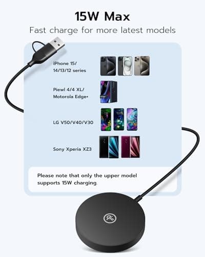 Qi2 Certified 15W Wireless Charger for iPhone 16, Qi2 Charger Compatible with Mag-Safe, for iPhone 16/16Pro/16 Plus/16 Pro Max15/14/13/12 Series, Samsung S25/S25+/Ultra, AirPods 4/3/2/Pro,(Black) 5