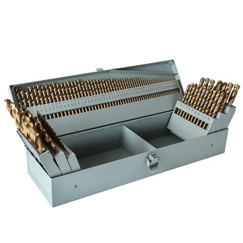 COMOWARE Cobalt Drill Bit Set- 115Pcs M35 High Speed Steel Twist Jobber Length for Hardened Metal, Stainless Steel, Cast Iron and Wood Plastic with Metal Indexed Storage Case, 1/16" - 1/2"