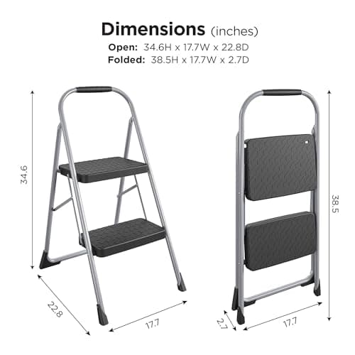 COSCO 2-Step Big Step, Steel Step Stool, Gray 5