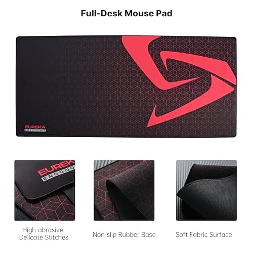 EUREKA ERGONOMIC 65 inch Electric Height Adjustable Gaming Desk Standing Desk, Large Computer Table with RGB LED Lights and Extended Gaming Mouse mat for Gaming and Home Office,Black 8