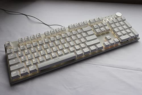 i-rocks K74M Illuminated Mechanical Keyboard - with Swappable Switches - 107keys, USB-C Detachable Cable, LED Backlit, PBT Double Shot Keycaps, Smart Wheel Control - White 7