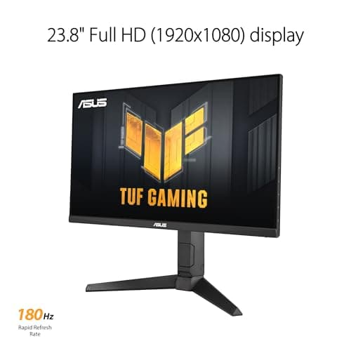ASUS TUF Gaming 24” (23.8” viewable) 1080P Monitor (VG249QL3A) - Full HD, 180Hz, 1ms, Fast IPS, ELMB, FreeSync Premium, G-SYNC Compatible, Speakers, DisplayPort, Height Adjustable, 3 Year Warranty 5