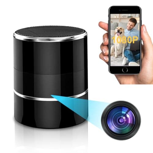 CHEJZVAY Security Camera in Bluetooth Speaker with 240°Viewing Angle,Motion Activated,Indoor Security Cameras Wireless with Cell Phone App, camaras espias ocultas 1080P for Home Security(2.4/5Ghz)
