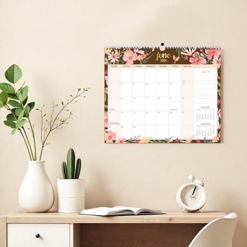 OuMuaMua Wall Calendar 2025, Calendar Wall 2025, 18 Months Hanging Calendar Jan. 2025 to June. 2026, 14” x 11.5” Monthly Planner Wall with Thick Paper for Office School Home Teacher Academic 8