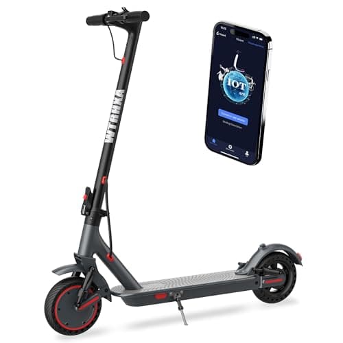 WTRHXA Electric Scooter Adults with Dual Suspensions, 350W/500W Motor, 19/22 Mph Speed, 23-31 Miles Ranges, 8.5"/10" Solid Tire, Folding E-Scooter Adult