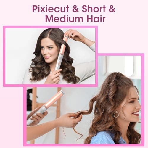 Mini Curling Iron, Curling Iron for Short Hair 1 Inch, Ceramic Dual Barrel Small Curling Iron with Keratin Protects Hair from Damage, 3 Temp 320 °F 360 °F 400 °F, Travel Size （1 Inch, Rose Gold Pink） 7