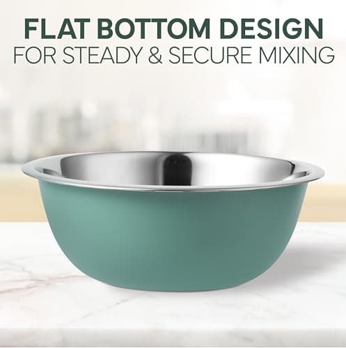 COOK WITH COLOR Stainless Steel Mixing Bowls Set - Nesting Bowls, 6 Pieces, Green 7