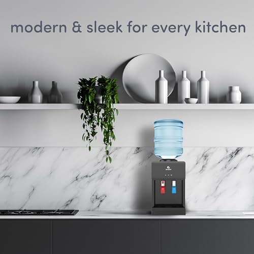 Avalon Premium Hot/Cold Top Loading Countertop Water Cooler Dispenser With Child Safety Lock. UL Listed- Black 5