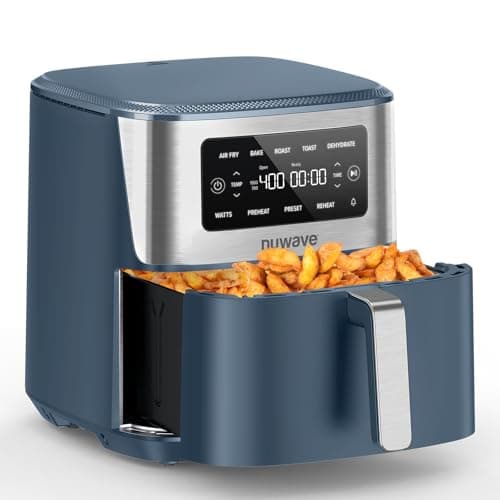 Nuwave Brio Plus 6-in-1 Air Fryer, 7-Qt Large Capacity, 50°F–400°F Precise Temp Control, Non-Toxic PFAS-Free Nonstick, Air Fry, Bake, Roast, Toast, Dehydrate, Reheat, 100 Presets, Dishwasher Safe