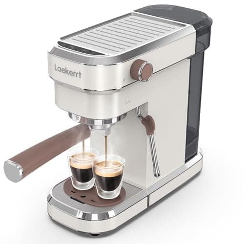 Espresso Machine, Expresso Coffee Machines for Home, 20 Bar Cafetera Espresso with Milk Frother Steam Wand, Compact Small Coffee Maker for Latte and Cappuccino (Pear White, Stainless Steel, Gift) 9