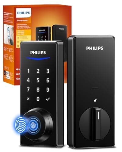 Philips Fingerprint Smart Lock, Keyless Entry Door Lock, Smart Door Locks for Front Door, Keypad Deadbolt, APP Control, 9-Month Long Battery