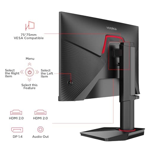 KOORUI G2511E 24.5 Inch Gaming Monitor, 320Hz 1ms Fast IPS PC Monitor, FHD 1080P, HDR 400, 95% DCI-P3 Color Gamut, Adaptive Sync Compatible, Ergonomic Stand, HDMI 2.0 & DP 1.4, Black 8