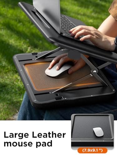 SAIJI Height & Tilt Adjustable Lap Desk, Portable Laptop Stand for Bed, Car, Couch and Recliner, Foldable Lap Desks - Up to 15.6 Inch Laptops 8