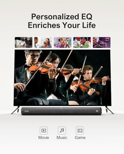 ULTIMEA 2.2ch Sound Bar for Smart TV, Peak Power 100W, 2-in-1 Detachable Soundbar for TV, Bluetooth 5.3 TV Sound Bar, 3 EQ Modes, Bass Adjustable, App, HDMI ARC/Optical/Aux/Wall Mount, Apollo S40 6