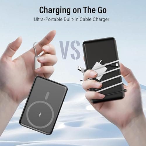 for Magsafe Portable Charger, Magnetic Power Bank 0.3" Ultra Slim 5000mAh Wireless powerbank with Type-C Cable 20W PD Fast Charging Battery Pack, Phone Charger for iPhone 17/16/15/14 all Series black 7