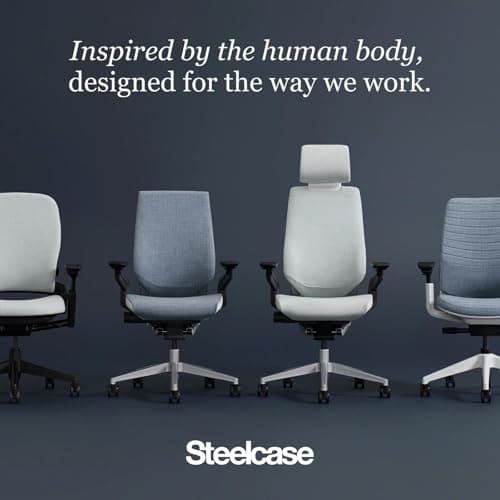 Steelcase Series 1 Office Chair - Ergonomic Work Chair with Wheels for Carpet - Helps Support Productivity - Weight-Activated Controls, Back & Arm Support - Easy Assembly - Concord 7