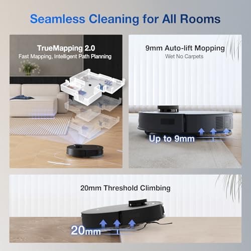 ECOVACS DEEBOT T30S AI Robot Vacuum and Mop, 11000Pa, TruEdge Adaptive Edge Mopping, ZeroTangle Technology, AI Obstacle Avoidance and Instant Re-Mop, Hot Water Washing, Self-Emptying & Refilling 8