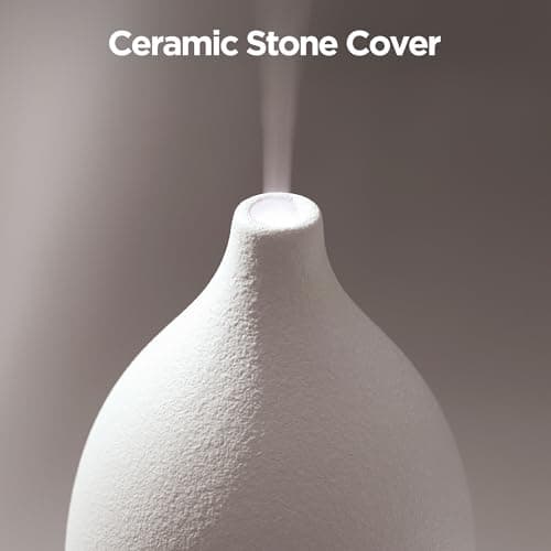 InnoGear Oil Diffuser, 150ML Ceramic Diffuser for Essential Oils Handcrafted Aromatherapy Diffuser Ultrasonic Cool Mist Humidifier with 2 Mist Modes Waterless Auto Off for Room Office, White 3