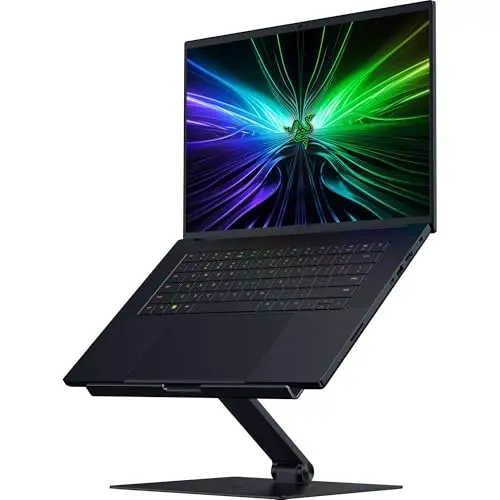 Razer Adjustable Laptop Stand: Supports Phones, Tablets, Laptops, Macbooks up to 18" - Adjust Height and Tilt - Durable Aluminum Construction - Vented Design - Foldable for Storage & Travel - Black 9