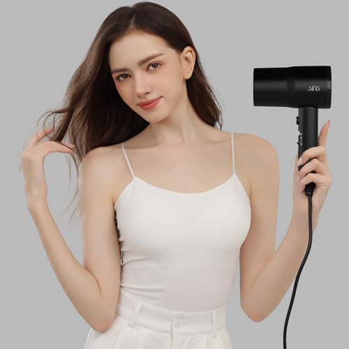 AINA Hair Dryer with Diffuser, Blow Dryer for Women | Advanced Ionic Technology, Ceramic Coating | Cold Shot Features Turbo Heat for Fast Drying and Shine 110V/ALCI (Vader Black) 6