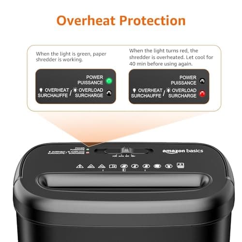 Amazon Basics 8-Sheet High Security Cross Cut Paper and Credit Card Shredder with P-4 Security, Auto Shut-off, Black 5