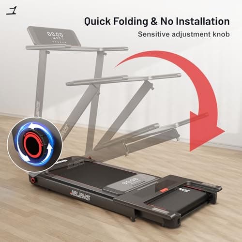 Treadmill with Desk Workstation, Walking Treadmill Pad, Portable Desk Treadmills for Home Small, Foldable Walking Pad with Handle Bar (Black) 5