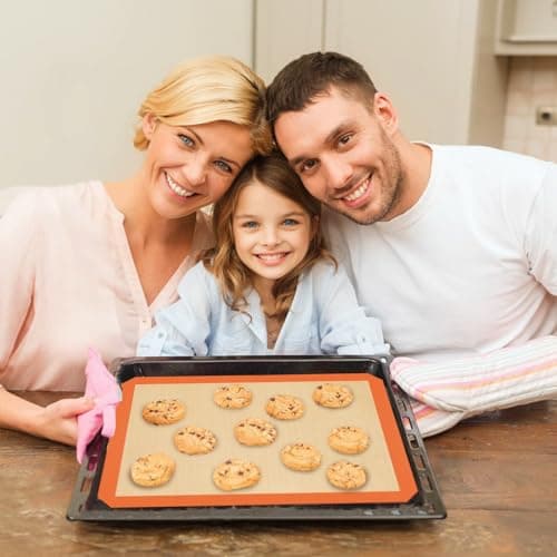 Silicone Baking Mat Set of 3, Silicone Baking Mats Cookie Sheet, Non-Stick Mats for Baking, Easy Clean & Reusable Oven Baking Sheet for Making Macaroons, Cookies 6