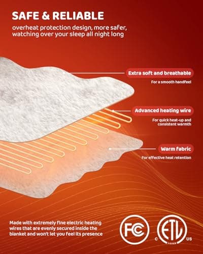 Heated Blanket Full Size Electric Blanket, Faux Fur Heat Blanket, Super Soft Cozy Heating Blanket with 9 Heating Levels & 1-9 Hours Auto Off, Fast Heating & Overheat Protection, 72" x 84", Gray 5