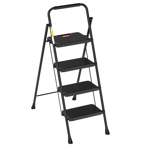 HBTower Step Ladder, Step Stool Foldable for Adults with Wide Anti-Slip Pedal, Lightweight 4 Step Ladders for Home
