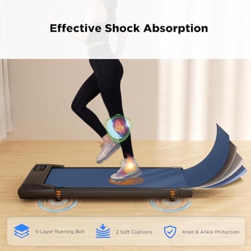 Walking Pad Treadmills, Min Treadmill for Home, App/Remote Control Under Desk Treadmills, Portable Treadmill with LED Display, 2 in 1 Walking Running Machine，265 lb Capacity 2