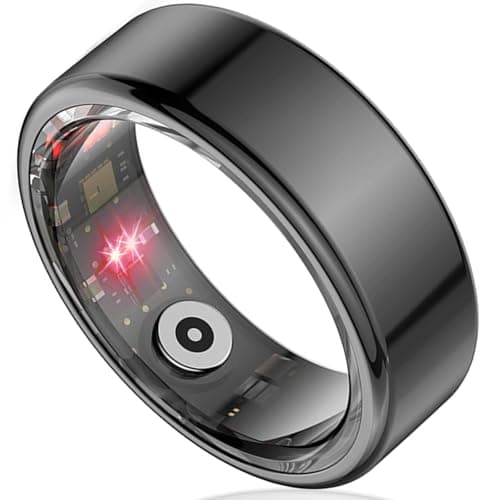 Kuxlagz Smart Ring Health Tracker for Women Men, Sleep Tracker with Heart Rate and Blood Oxygen, Fitness Ring for Activity Monitoring, 15 Days Battery, No Subscription, Titanium Alloy(Black, #10)