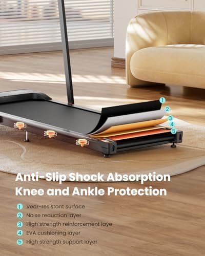 Abonow Walking Pad, Under Desk Treadmill with Incline for Home Office 2.5HP Portable Walking Treadmill with 265 Lbs Weight Capacity Walking Machine, Remote Control, LED Display, Light Black 5