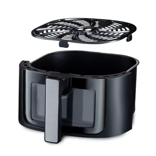 Gourmias 6-Qt Digital Window Air Fryer, 12 Presets, Guided Cooking, Touch Control, Stainless Steel, Nonstick Basket, Oil-Free Frying, 1500W, Auto Shutoff, Dehydrator Function, Family Size, 8