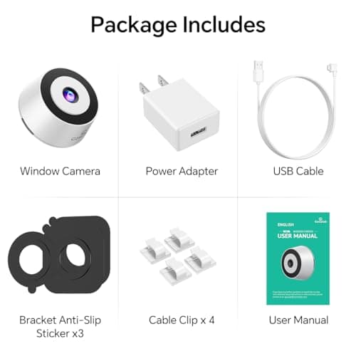 Gosulub Window Cameras for Home Security: Indoor Camera for Outdoor Monitoring with 2K Full Color Night Vision Motion Human Vehicle Detection Easy Installation 8