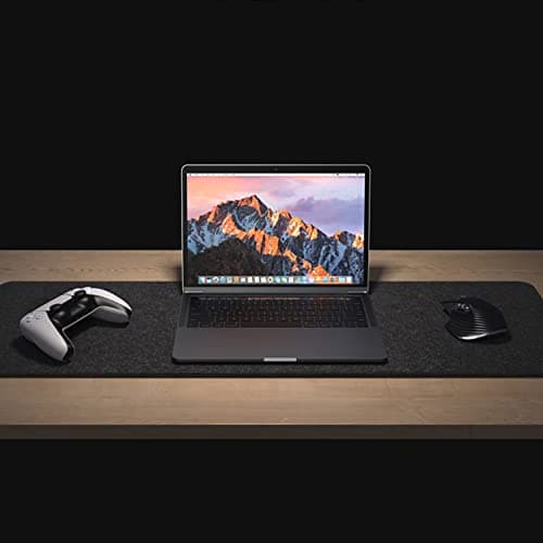 Felt Desk Mat | Computer Mat for Desk(36x12Inches) | Large Felt Mouse Pad and Keyboard Mat | Desk Protector for Office | Dark Gray 5