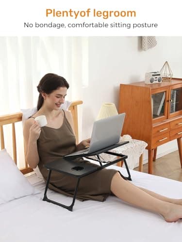 Lap Desk for Couch/Sofa/Floor, 5-Angle Adjustable Bed Desk with Foldable Legs &Cup Holder, Light Weight Bed Tray Table for Writing/Eating/Reading, Portable Laptop Stand for Adults, Kids 6