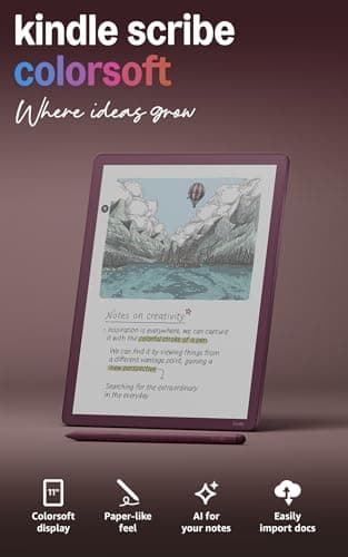 Amazon Kindle Scribe Colorsoft 64GB (newest model) — 11” paper-like color display with front light — Thin, light, powerful — Write in notebooks, documents, and books. Includes Premium Pen - Fig 10