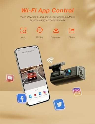 iZEEKER 2.5K Dash Cam WiFi Dash Camera for Cars, Mini Car Camera 1440P Front Dashcams with App, Free 32GB Card, Night Vision, WDR, G-Sensor, Loop Recording, 24H Parking Mode Supports 5