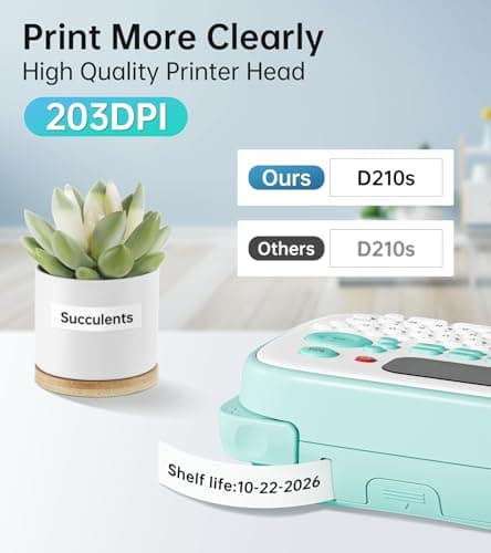 Label Maker Machine with-Tape, Label Maker Waterproof-Labels, Label Maker D210S, Labeler Machine for Classroom Teacher Kids School Items, Portable Label Makers Multiple Symbols Fonts for Home Office 6