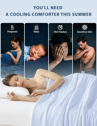 SE SOFTEXLY King Size Cooling Blanket for Hot Sleepers, Breathable Lightweight Comforter for Night Sweats, Summer & All Season Bedding, 108"x90", Blue 6