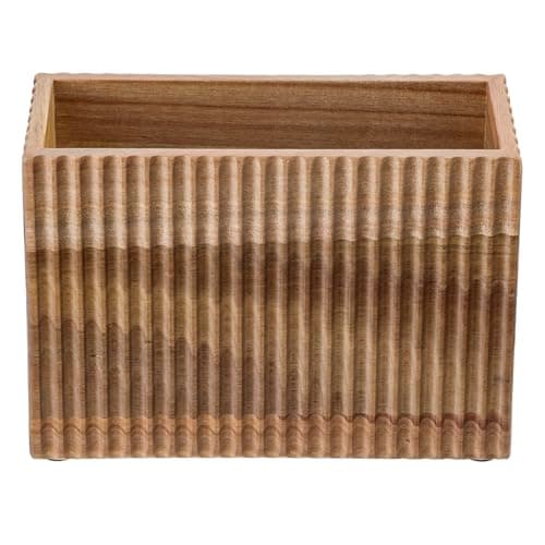 MyGift Fluted Premium Solid Acacia Wood Napkin Holder Rack Stand - Elegant Kitchen Table Organizer for Paper Napkins - Durable, Stylish, and Modern Design 7