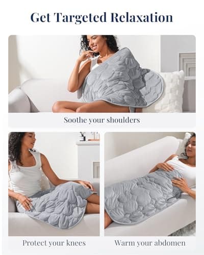 Kivik Weighted Lap Blanket, 7 lbs Weighted Lap Pad for Adults, Small Travel Weighted Blanket for Relaxation, Portable & Breathable, Grey, 24"x29" 5