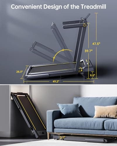 TOPUTURE Walking Pad Treadmill with 12% Incline, 4 in 1 Folding Treadmill for Home/Office with Handle Bar, 2.5HP Under Desk Treadmills Portable Walking Pad with App & Bluetooth Speaker, 0.6-10MPH 9