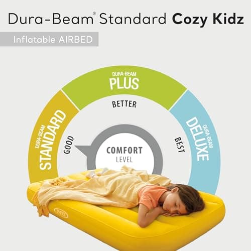 Intex 66803EP Cozy Kidz Inflatable Airbed: Fiber-Tech – Velvety Soft Surface – Carry Bag Included – Color May Vary – 34.5" x 62" x 7" 5