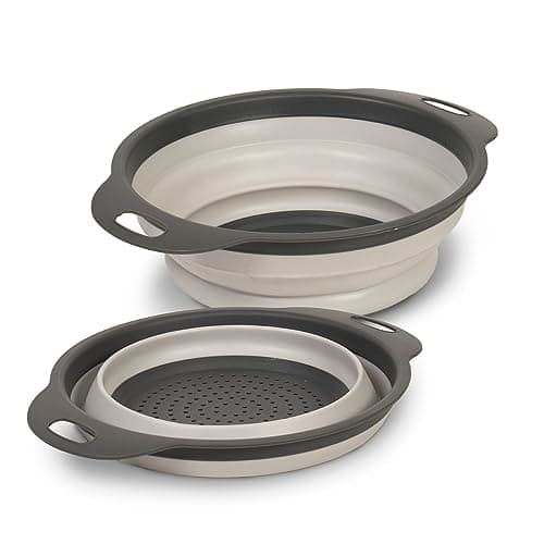 Glad Collapsible Colander Strainer - 2L | Small Pasta Drainer for Kitchen, Vegetables, and Fruit | Round Plastic Foldable Draining Basket for Easy Storage
