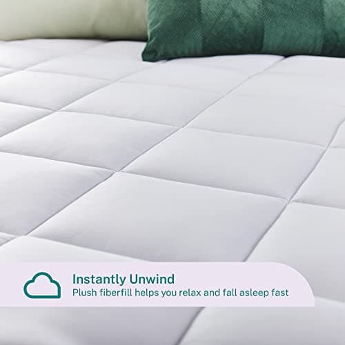 Sleep Innovations Dual Layer 4 Inch Memory Foam Mattress Topper, King Size, Ultra Soft Support, 3 Inch Cooling Gel Memory Foam Plus 1 Inch Fluffy Pillow Top Cover 5