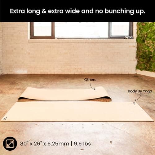 Luxury Cork Yoga Mat - Non Slip, Extra Thick Grip. Thicker, Longer, and Wider for More Comfort and Support. Tough Enough For Hot Yoga. Natural, Non Toxic, and Eco Friendly. Optional Alignment Lines. 3