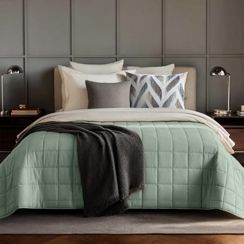 HomeSmart King Size Weighted Blanket 20 lbs, Oversized Weighted Blanket for Adults, 104x92, Sage Green
